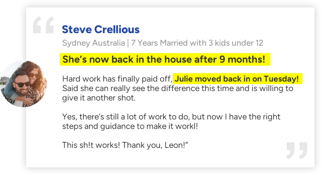 She's now back in the house after 9 months. Julie moved back in on Tuesday, said she can really see the difference this time.